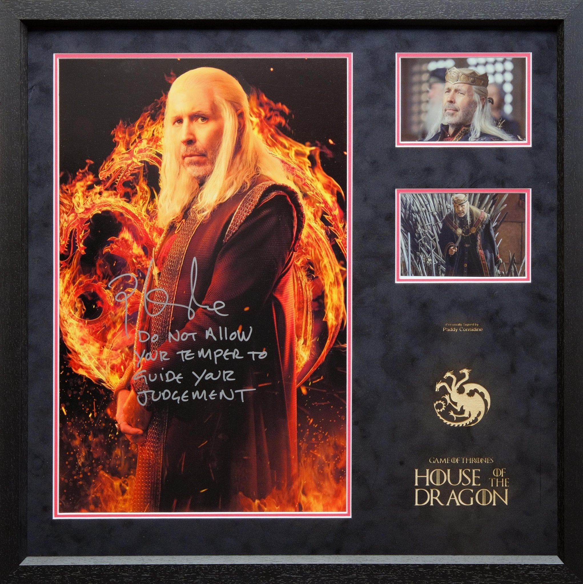House of Dragon Poster Signed by Paddy Considine - Memorabilia Framers Shop